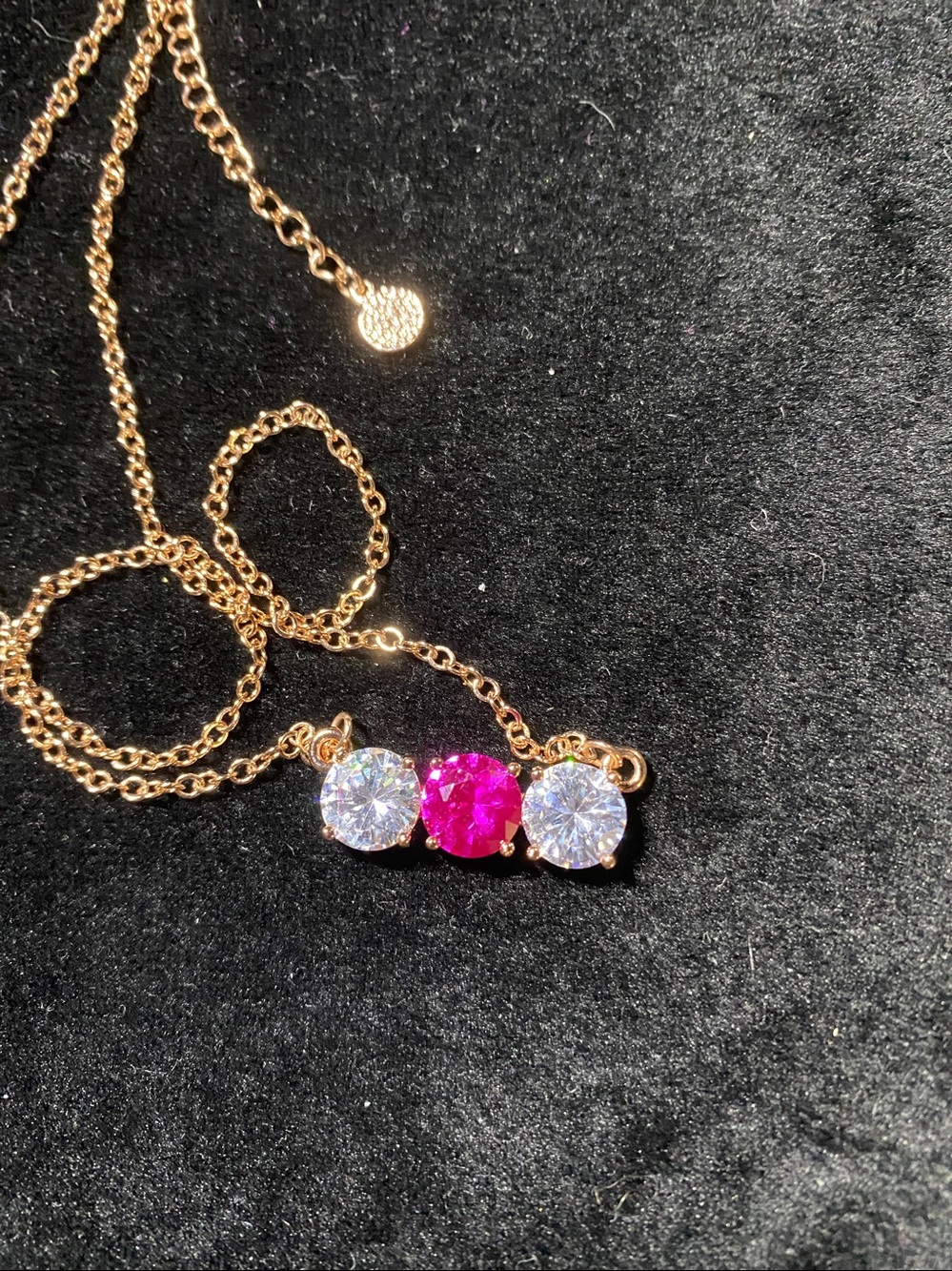 Fifth Ave Rose gold, pink and clear Swarovski crystals